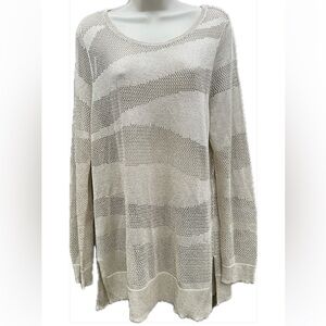 Chico’s Travelers Collection Metallic Knit Sweater size 2